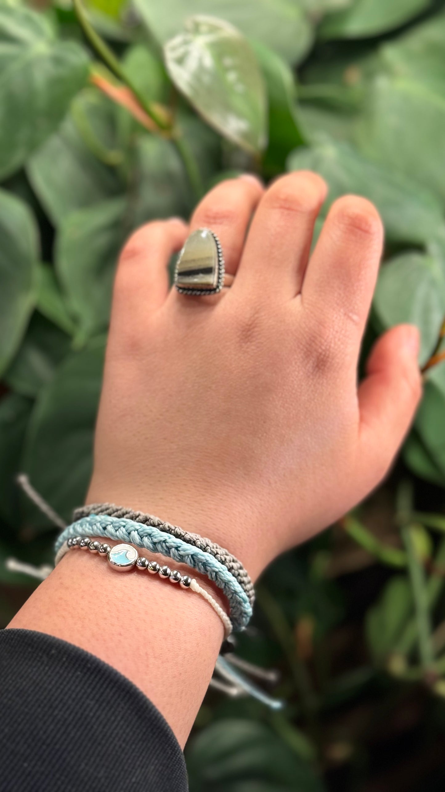 Prehnite Adjustable ring