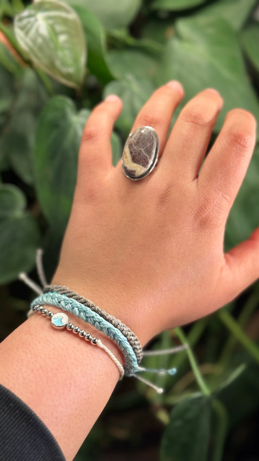 Adjustable Cappuccino Jasper ring