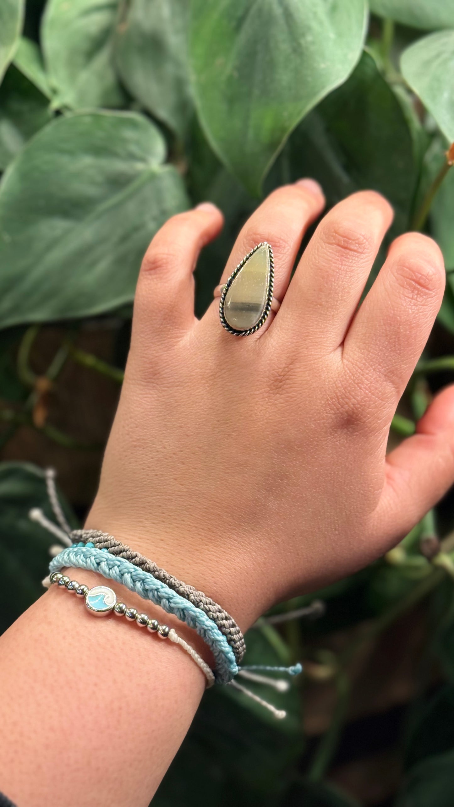 Prehnite Adjustable ring