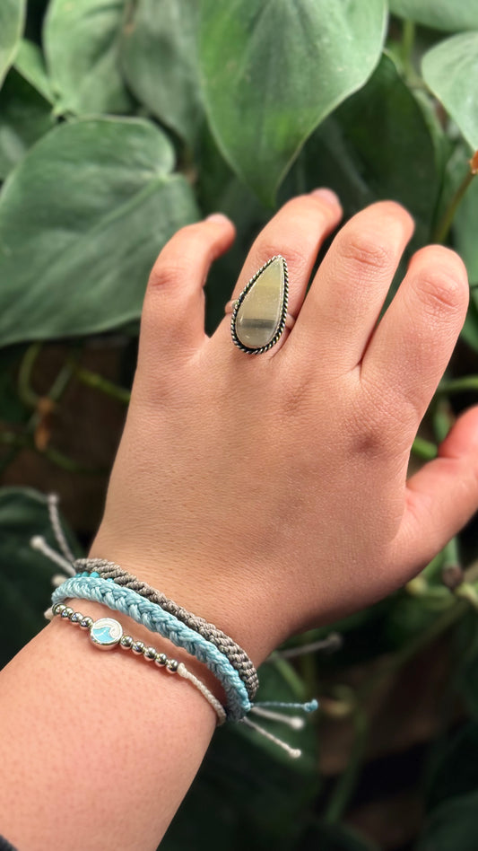Prehnite Adjustable ring
